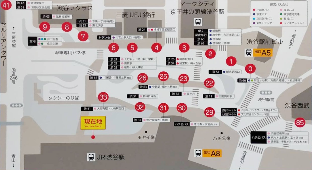JR渋谷駅西口バスターミナル６番バス停